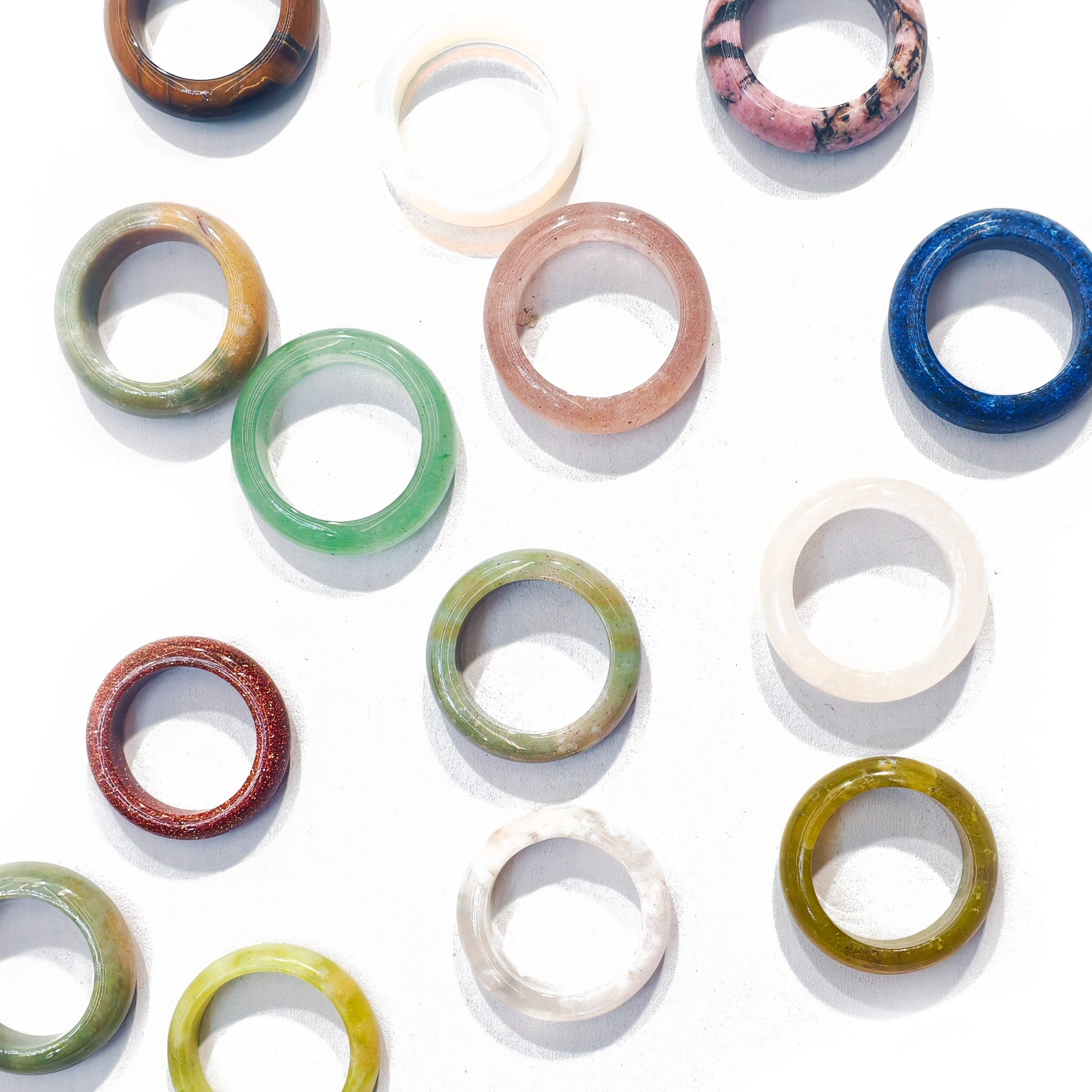 L1536]Crystal Donut Rings