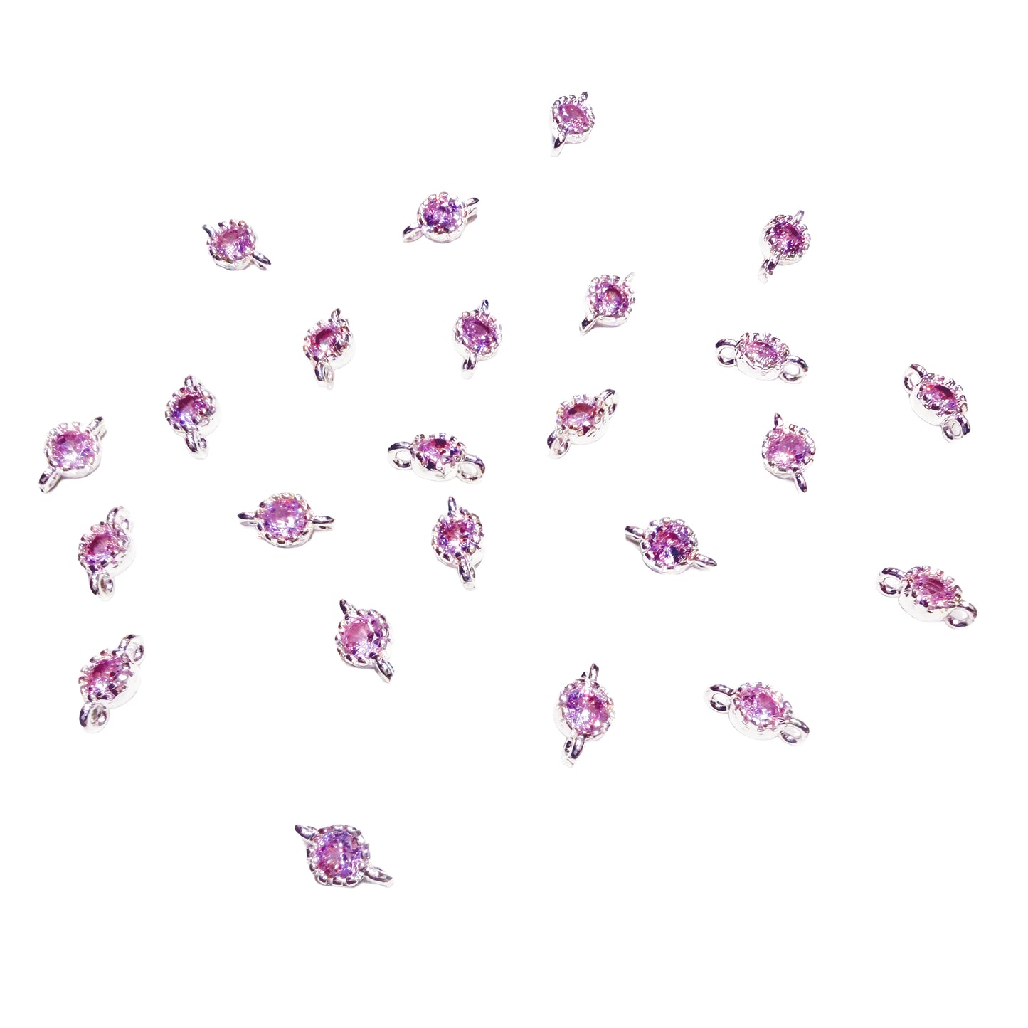 L1617]Zirconia Pendant Pink